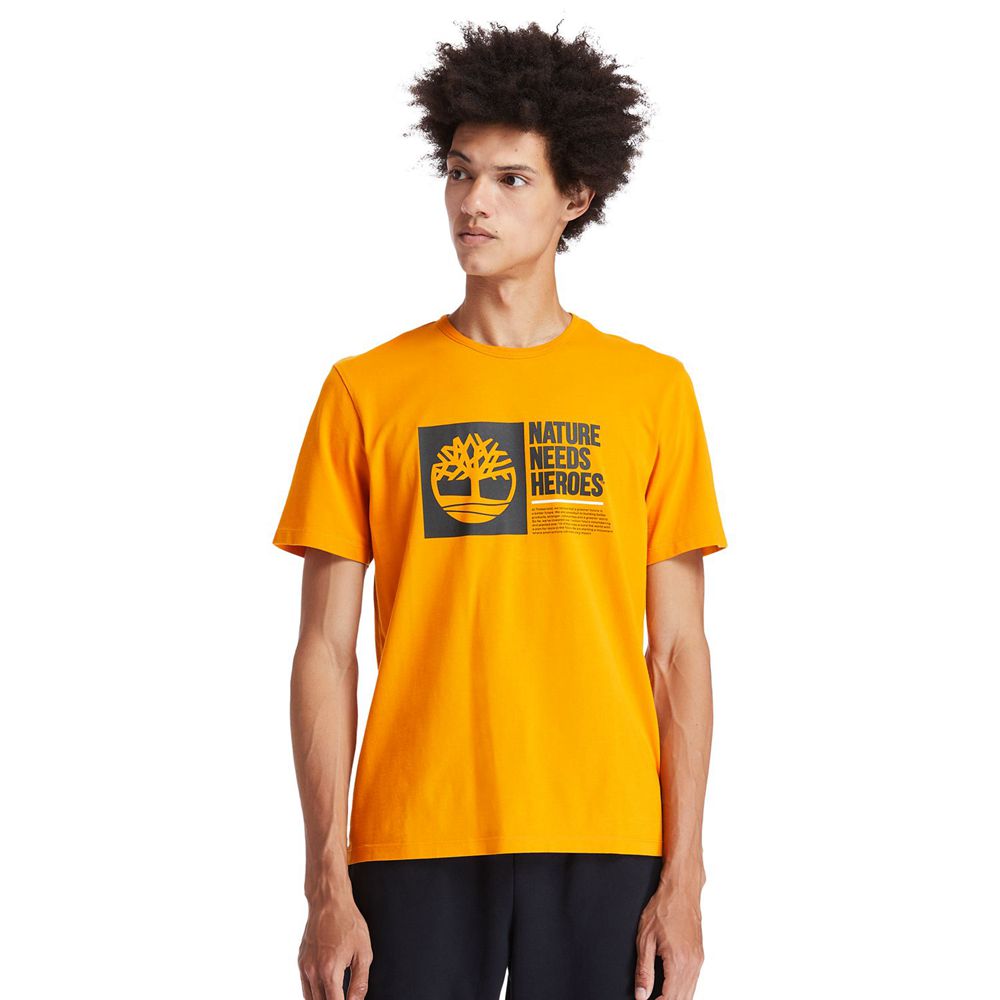 Camisetas Timberland Hombre Heritage Short-Sleeve Graphic Naranjas - Chile XND-943702